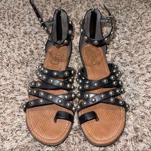 Studded strappy gladiator sandals